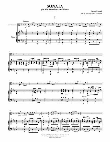 Sonata for Alto Trombone and Piano or Organ (arr. Kempton, Jeremy Niles)