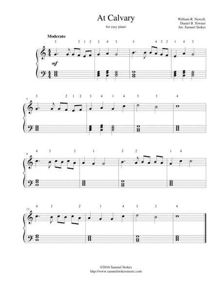 At Calvary - for easy piano (arr. Samuel Stokes)