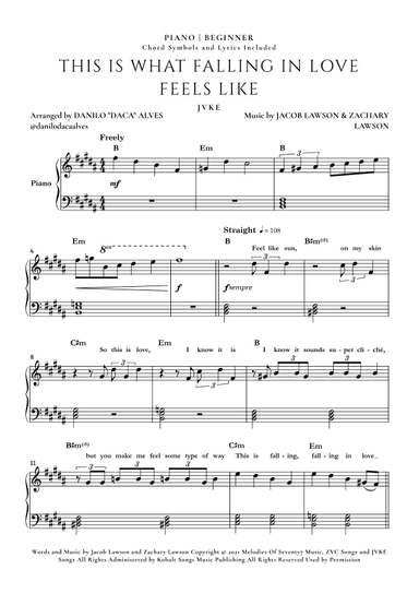 This Is What Falling In Love Feels Like (arr. Danilo "Daca" Alves)