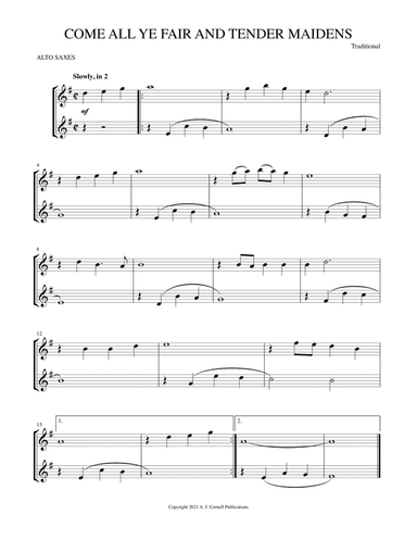 Come All Ye Fair and Tender Maidens (arr. Mark Phillips)