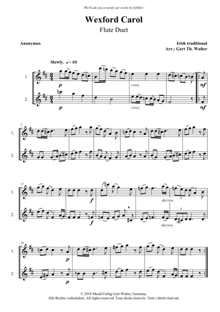 Wexford Carol (arr. Gert Th. Walter)