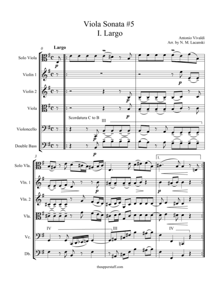 Sonata RV40 Movement I (arr. Nick Lacanski)