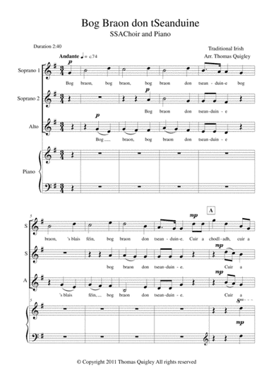 Bog Braon don tSeanduine (arr. Thomas Quigley)