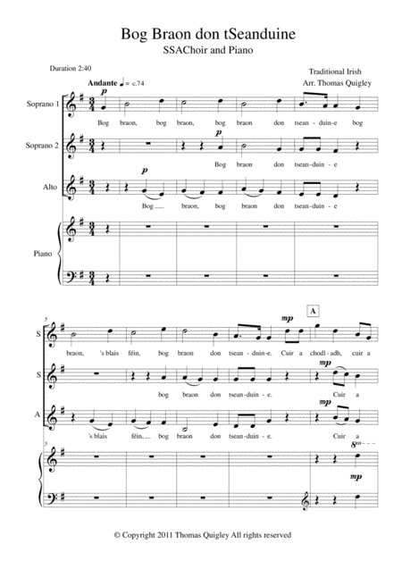 Bog Braon don tSeanduine (arr. Thomas Quigley)