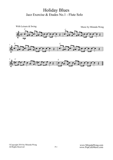 Holiday Blues - Jazz Flute Solo (Jazz Exercise & Etudes No.1)