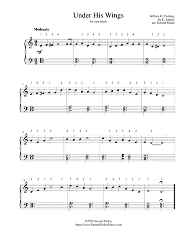 Under His Wings (I Am Safely Abiding) - for easy piano (arr. Samuel Stokes)