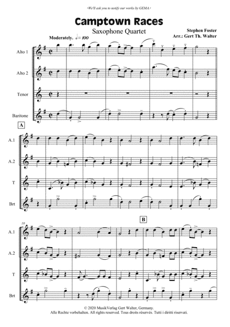 Camptown Races (arr. Gert Th. Walter)