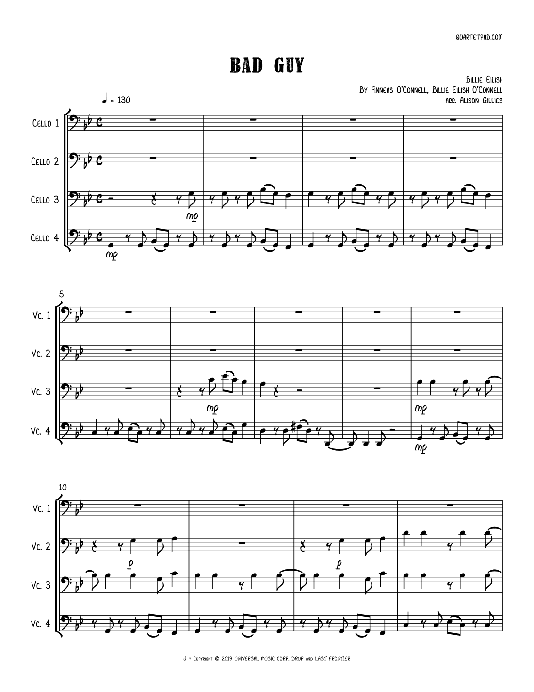 Bad Guy (arr. Alison Gillies)