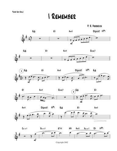 I Remember (Tenor Sax Solo)