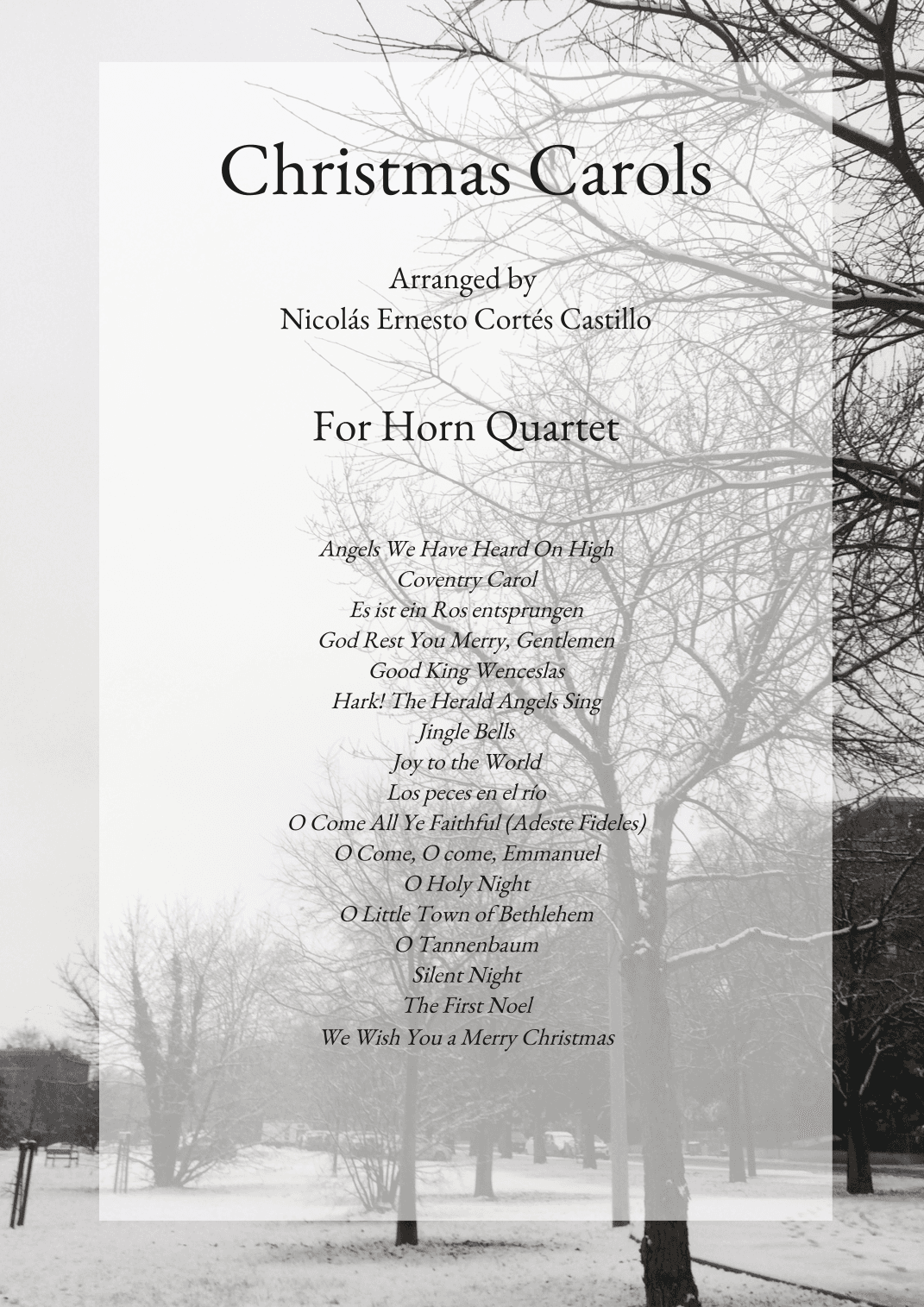 17 Christmas Carols for Horn Quartet (arr. Nicolás Ernesto Cortés Castillo)