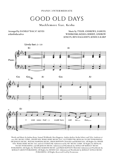 Good Old Days (arr. Danilo "Daca" Alves)