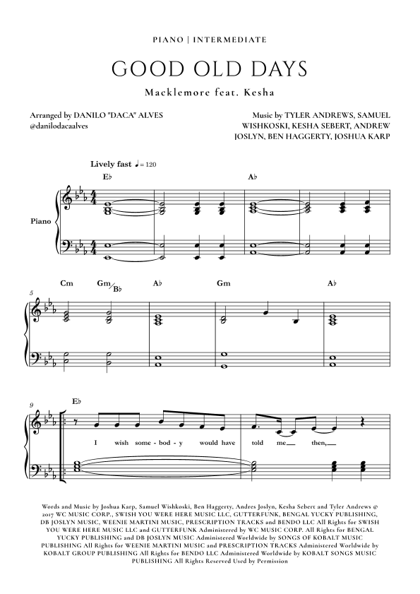 Good Old Days (arr. Danilo "Daca" Alves)