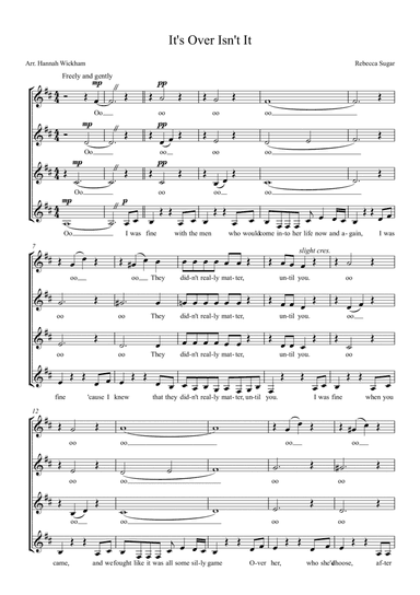 It's Over Isn't It (arr. Hannah Wickham)