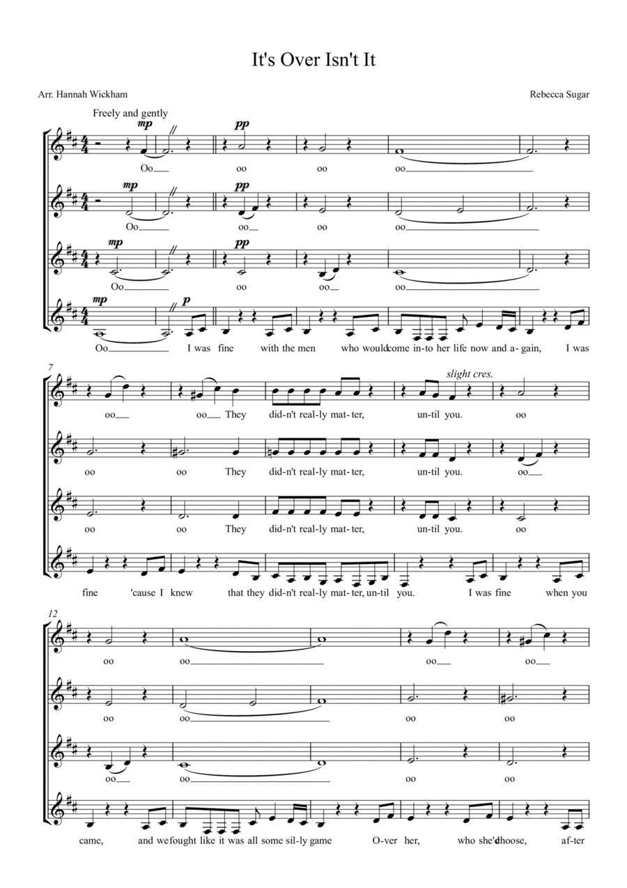 It's Over Isn't It (arr. Hannah Wickham)