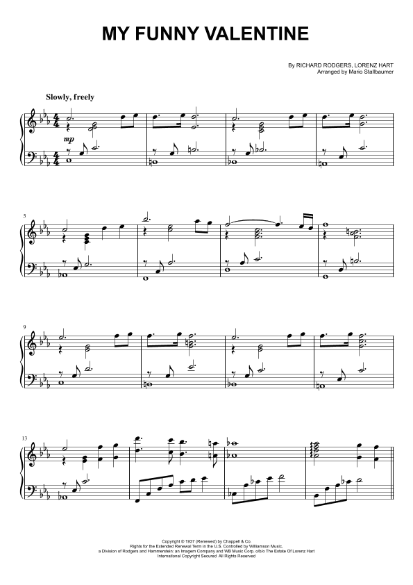 My Funny Valentine (arr. Mario Stallbaumer)