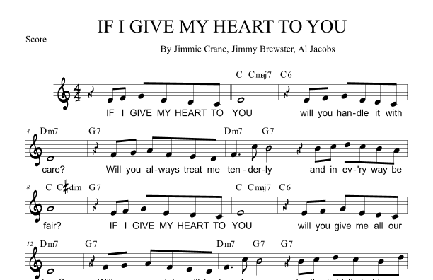 If I Give My Heart To You (arr. Paul Hemmer)