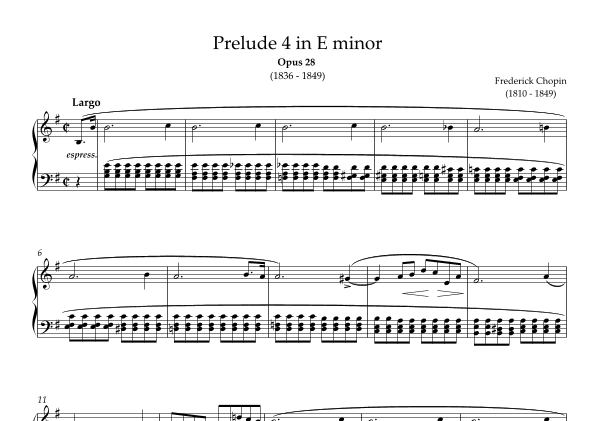 Prelude 4 in E minor Opus 28 (arr. Gerson Arrais)