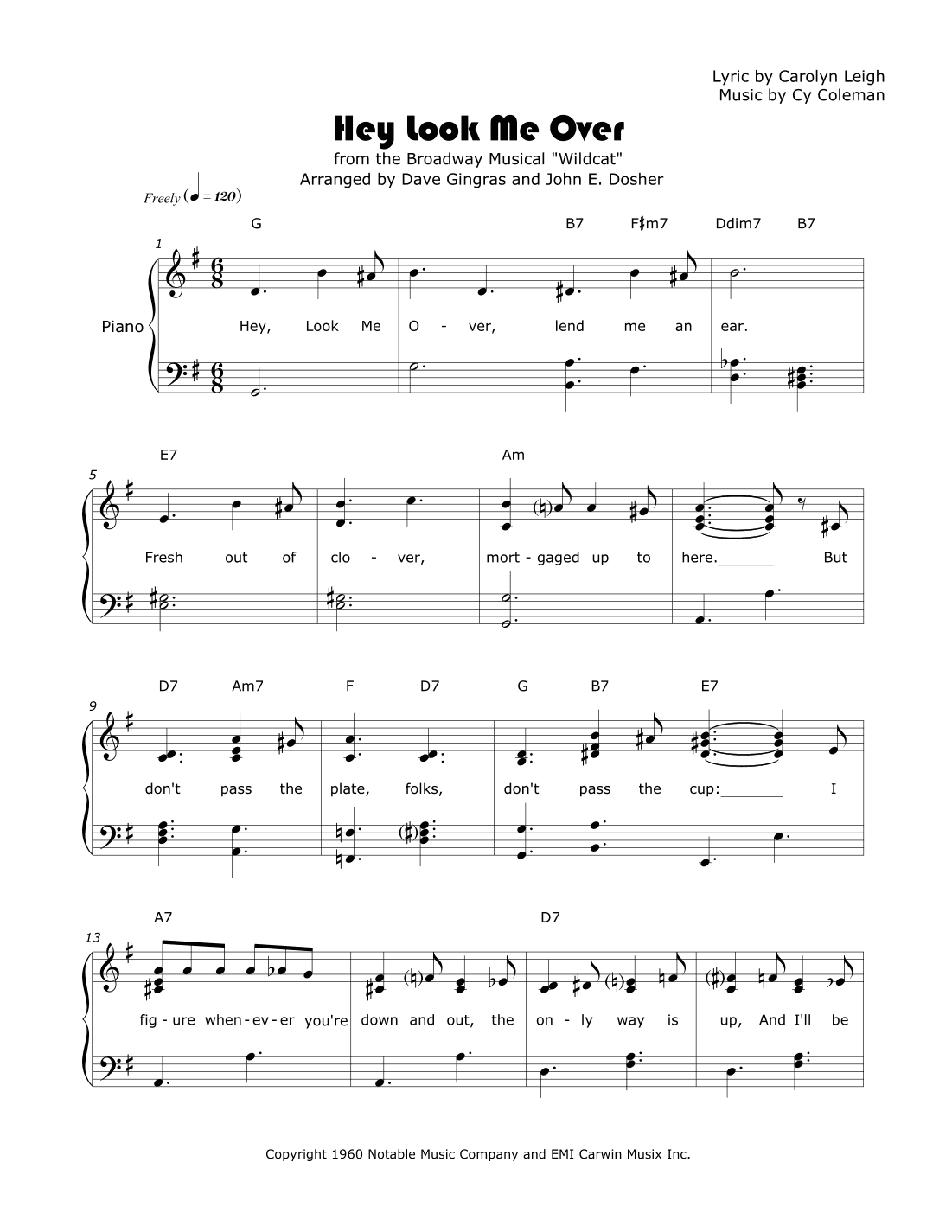 Hey, Look Me Over (arr. Dave Gingras and John E. Dosher)