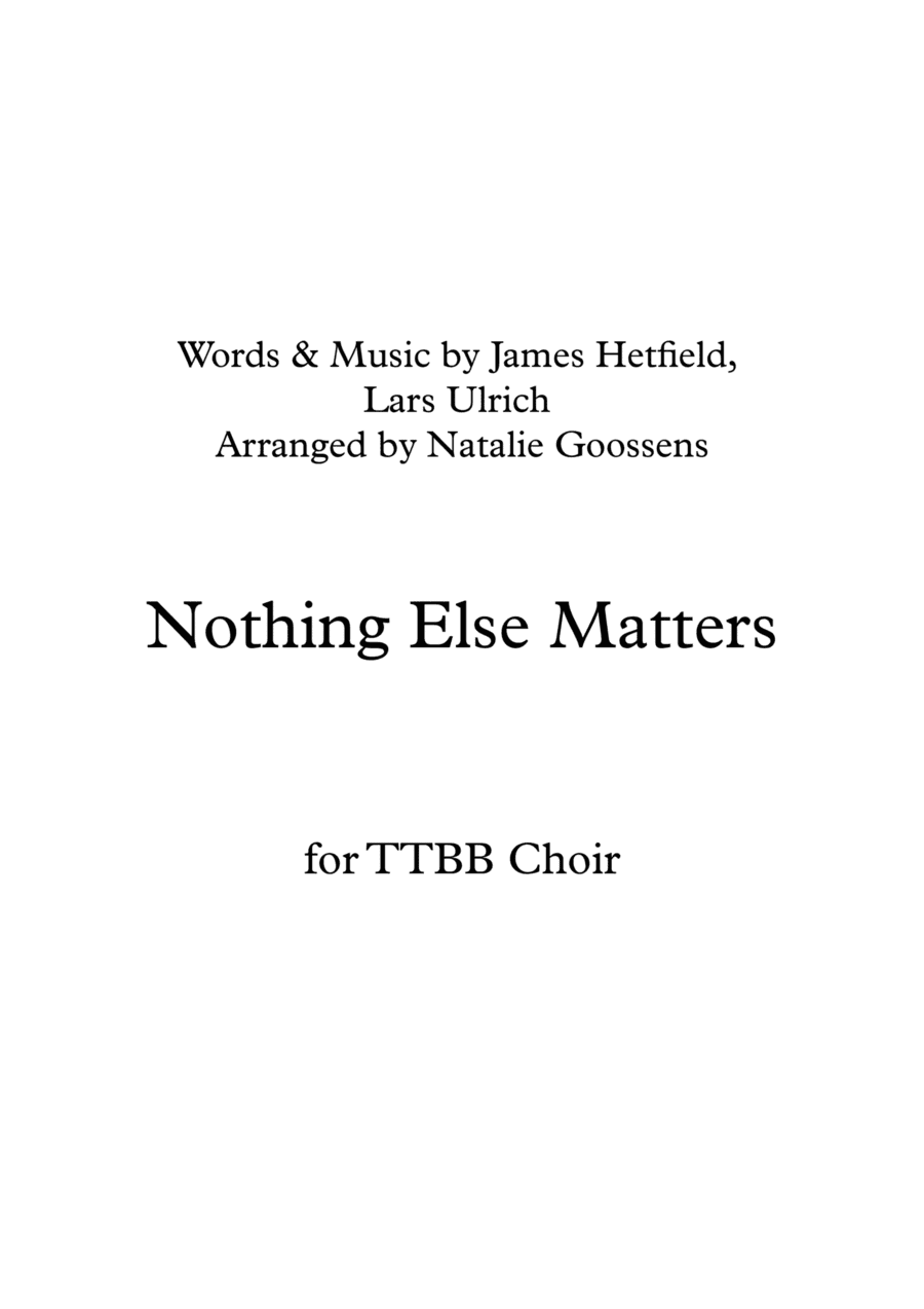 Nothing Else Matters (arr. Natalie Goossens)