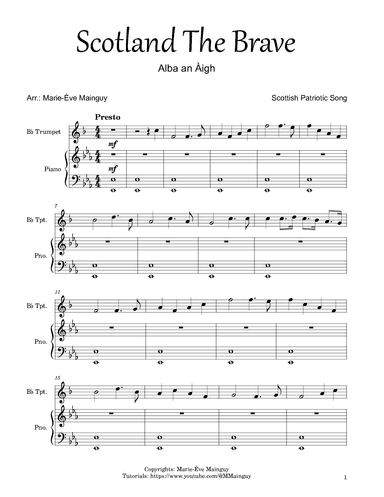Scotland The Brave (arr. Marie-Ève Mainguy)
