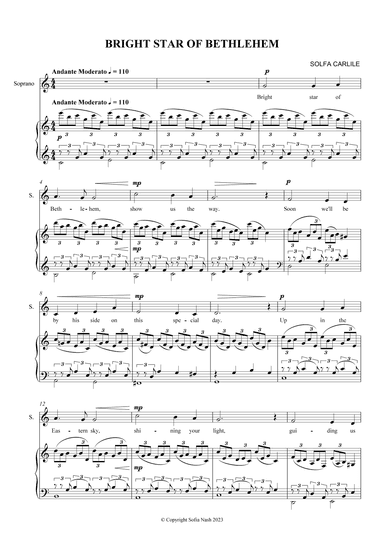 Bright Star of Bethlehem (Soprano and Piano)