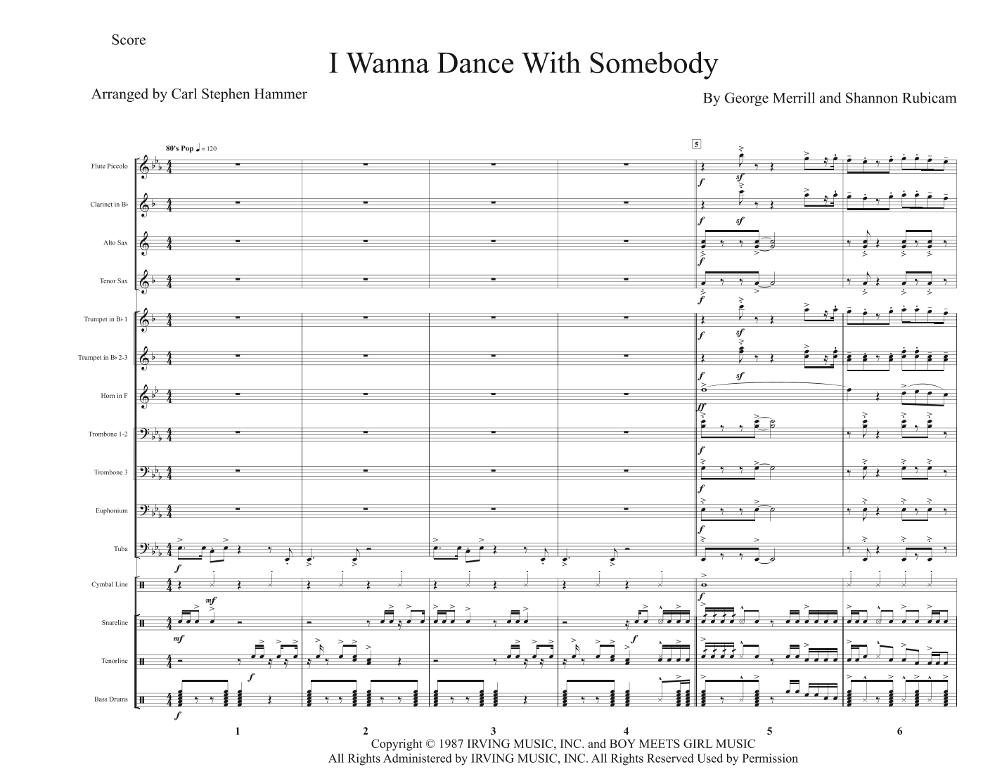 I Wanna Dance With Somebody (arr. Carl Stephen Hammer)