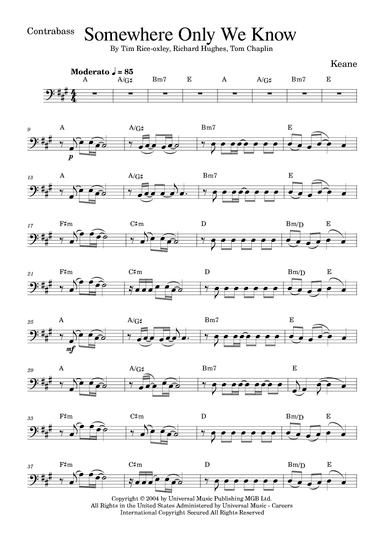 Somewhere Only We Know (arr. Golden Skull Editions)