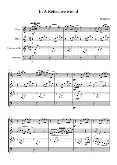 In A Reflective Mood - Wind Quartet