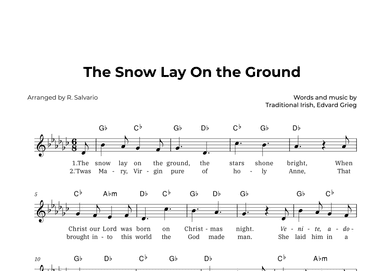 The Snow Lay On the Ground (Key of G-Flat Major) (arr. R. Salvario)