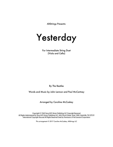 Yesterday (arr. Caroline McCaskey)