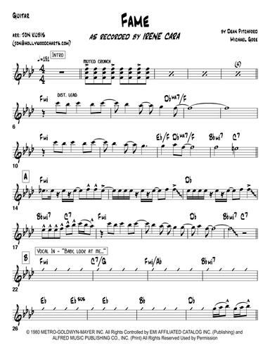 Fame (arr. Jon Kubis)
