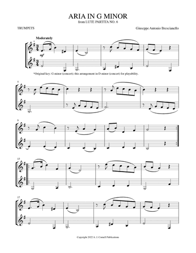 Aria in G Minor (from Lute Partita No. 6) (arr. Mark Phillips)