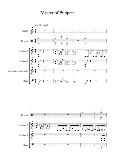 Master Of Puppets (arr. Hugo Neves)