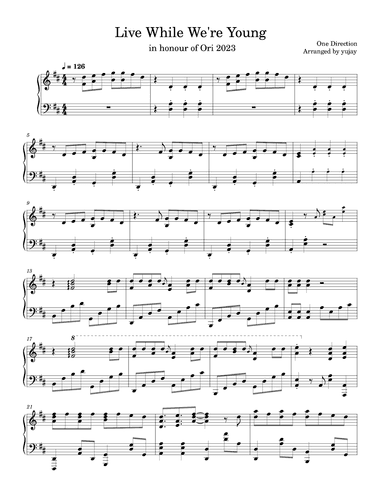 Live While We're Young (arr. yujay)