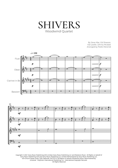 Shivers (arr. Pedro Merendi)