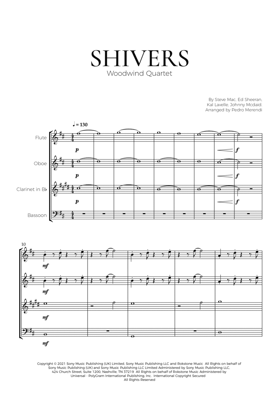 Shivers (arr. Pedro Merendi)