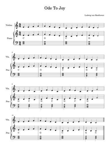Ode To Joy - Violino e Piano (arr. Neuzélio Mendes)