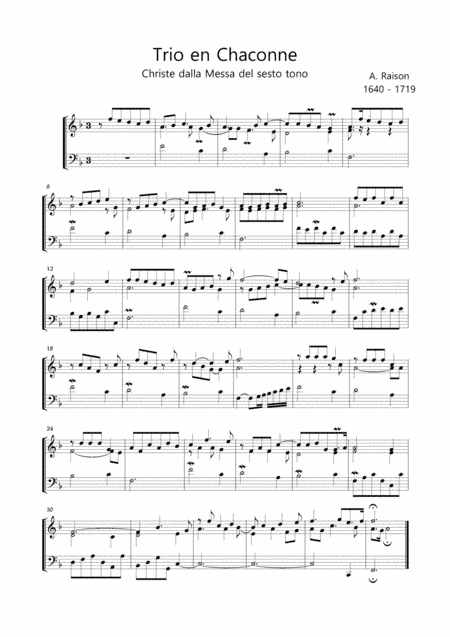 TRIO IN CIACONA - Raison - For Organ 2 staff (arr. Marcello Meneguzzo)