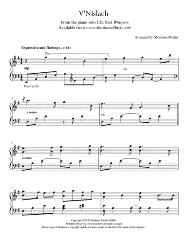 V'Nislach (arr. Shoshana Michel)