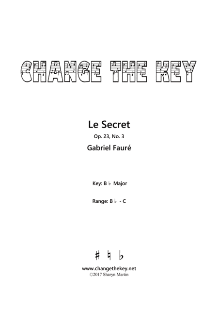 Le Secret - Bb Major (arr. Change the Key)