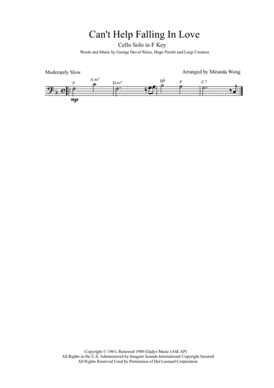 Can't Help Falling In Love (arr. Miranda Wong)