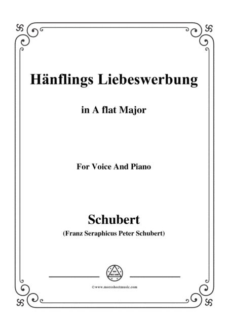 Schubert-Hanflings Liebeswerbung in A flat Major,for voice and piano (arr. MSM)