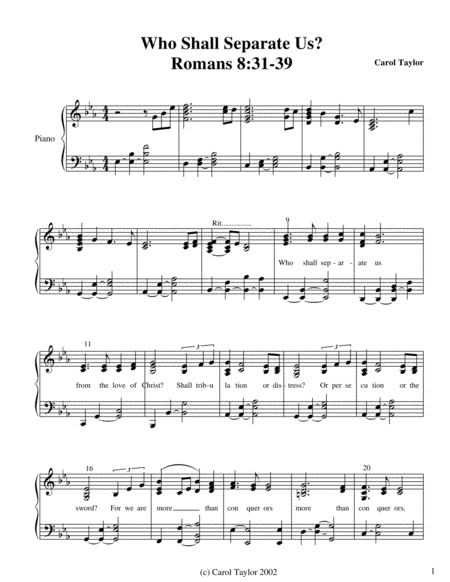 Who Shall Separate Us? (Romans 8)