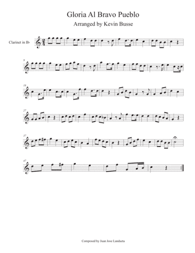 Gloria Al Bravo Pueblo - Clarinet (arr. Kevin Busse)