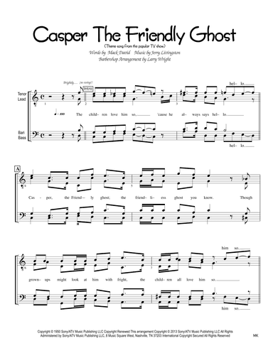 Casper The Friendly Ghost (arr. Larry Wright)