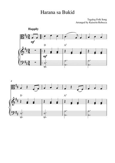 Harana sa Bukid (for viola solo and piano accompaniment) (arr. Kaiserin Rebecca)