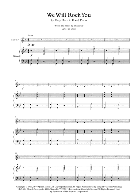 We Will Rock You (arr. Tim Curd.)