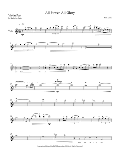 All Power, All Glory Violin Part