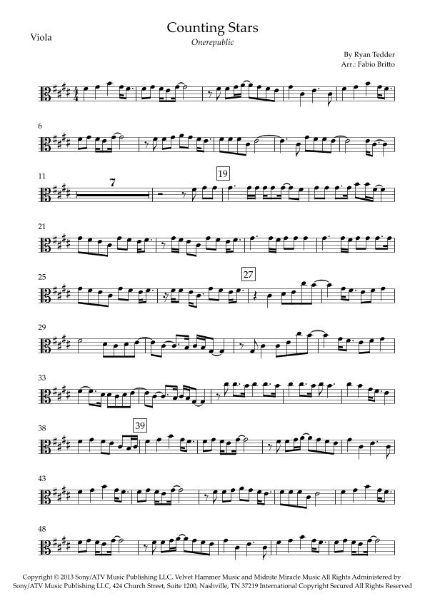 Counting Stars (arr. Fabio Britto)
