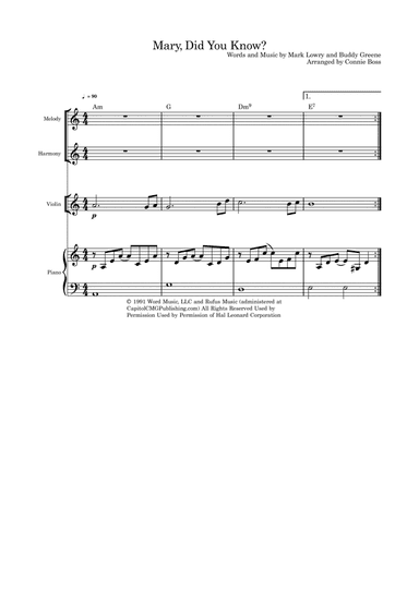 Mary, Did You Know? (arr. Connie Boss)